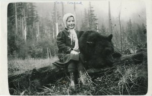 Alfred's daughter, Nettie Conrad with bear